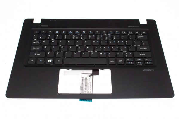 Acer Tastatur Englisch-US-Int. (US) + Top case schwarz Aspire V3-372T Serie (Original)