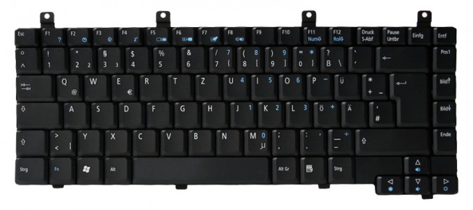 Original Acer Tastatur deutsch (DE) schwarz Aspire 9100 Serie
